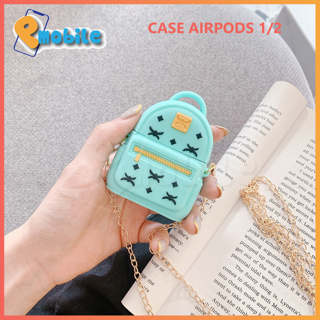 Vỏ đựng tai nghe Airpods 1/2 chống va đập tốt hình balo siêu đáng yêu