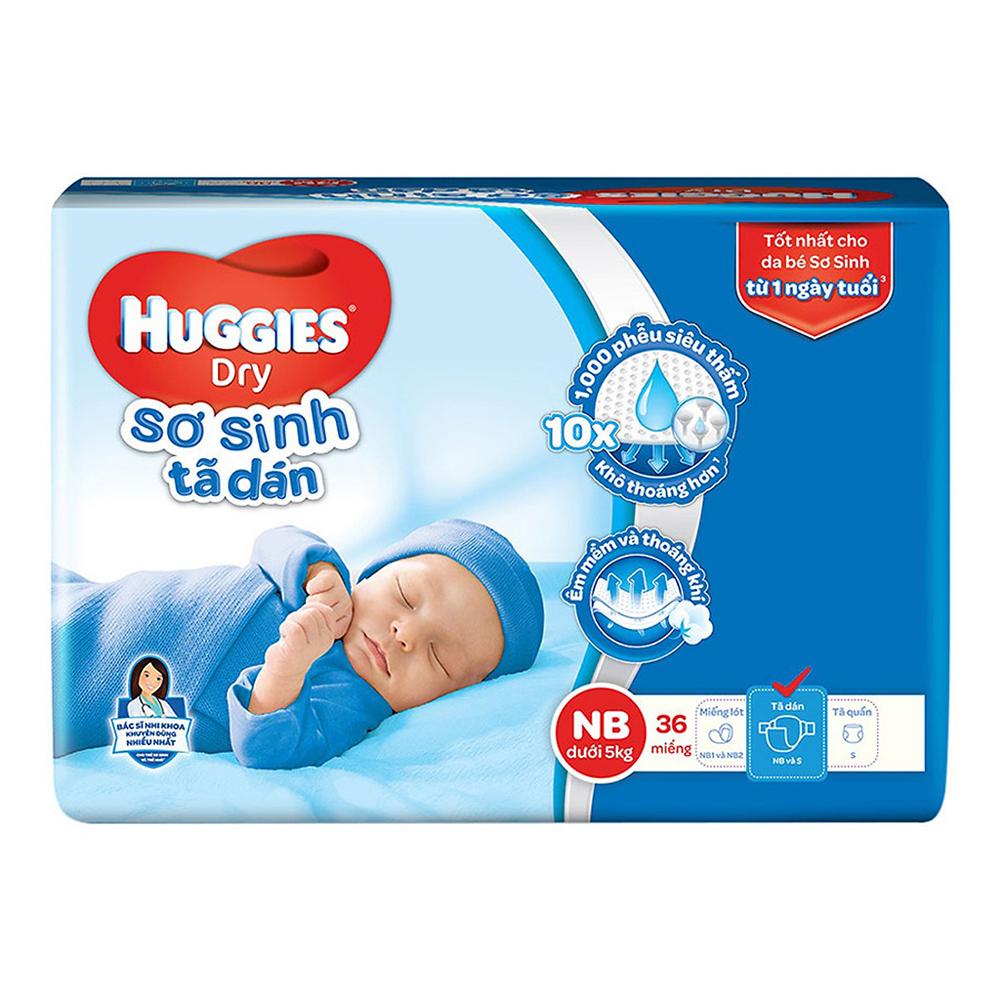 Tã dán sơ sinh huggies dry nb36