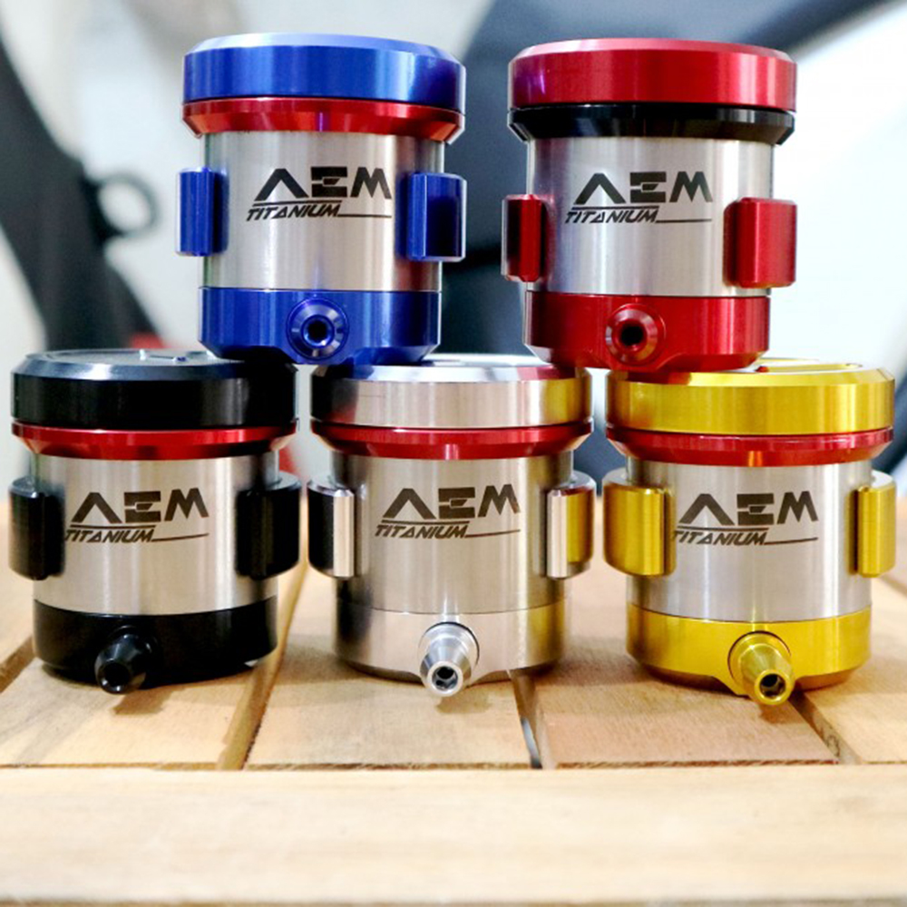 Bình dầu AEM nhôm Titanium CNC đã chống xì (không kèm pát) gắn mọi loại xe Honda, Yamaha, Suzuky...