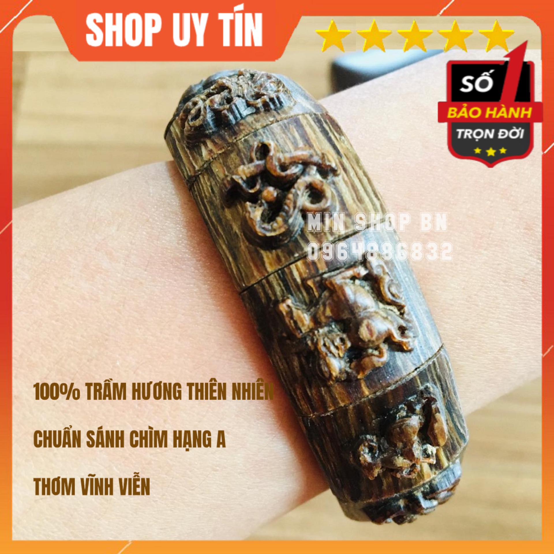 Vòng tay trầm hương sánh chìm tự nhiên 12 CON GIÁP điêu khắc sắc nét,tỉ mỉ