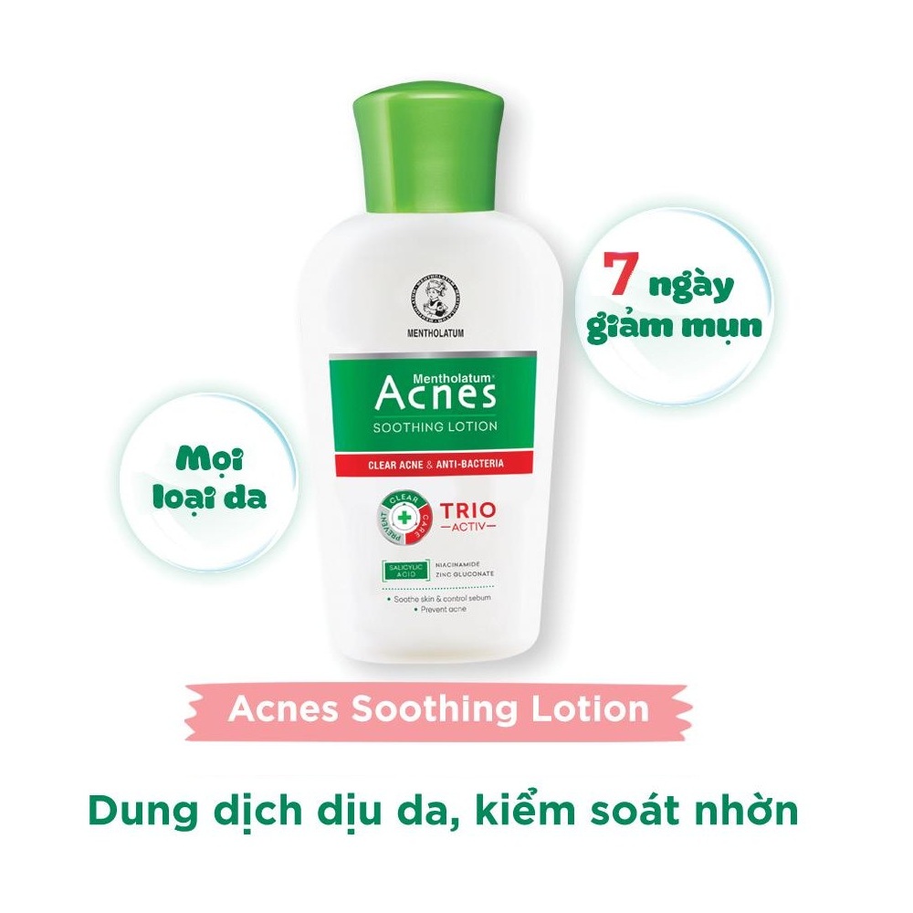 Dung dịch dịu da kháng khuẩn Acnes Soothing Lotion 7 ngày giảm mụn 90ml