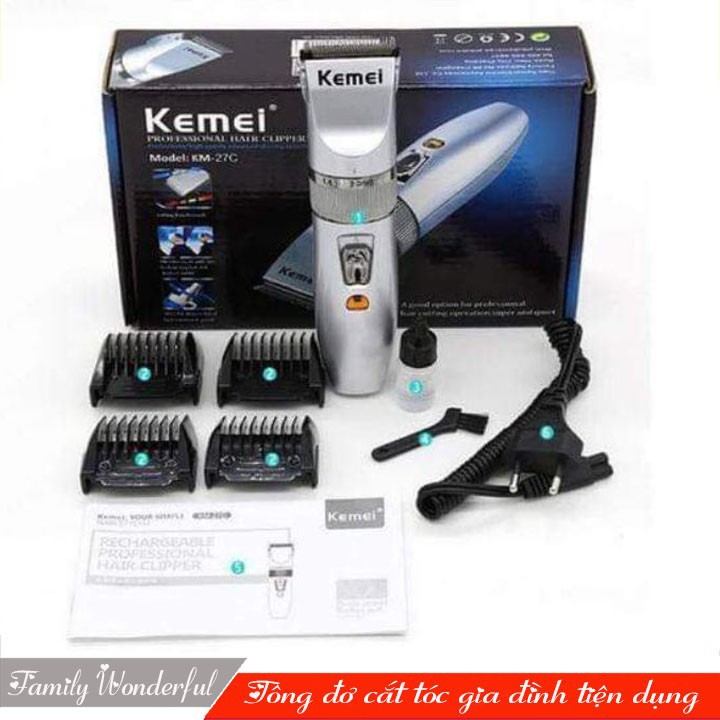 Tông đơ cắt tóc - tạo kiểu tóc thời trang Kemei KM-27C