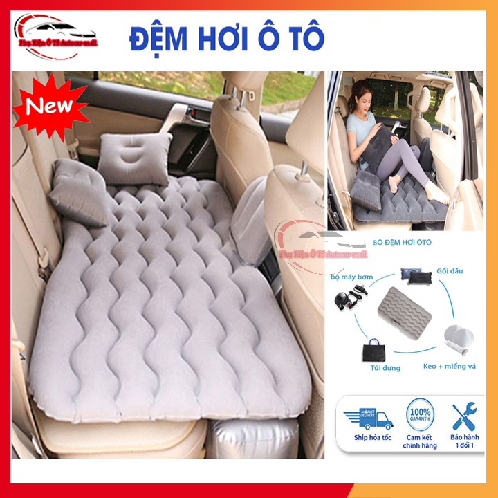 Đệm Hơi Ô Tô Nhung Cao Cấp, Nệm Hơi Ô Tô Cao Cấp Chất Liệu Dày Tiện Lợi Cho Xe Hơi, Đệm Hơi Ô Tô Chân Đế Rời Loại Giường Nằm