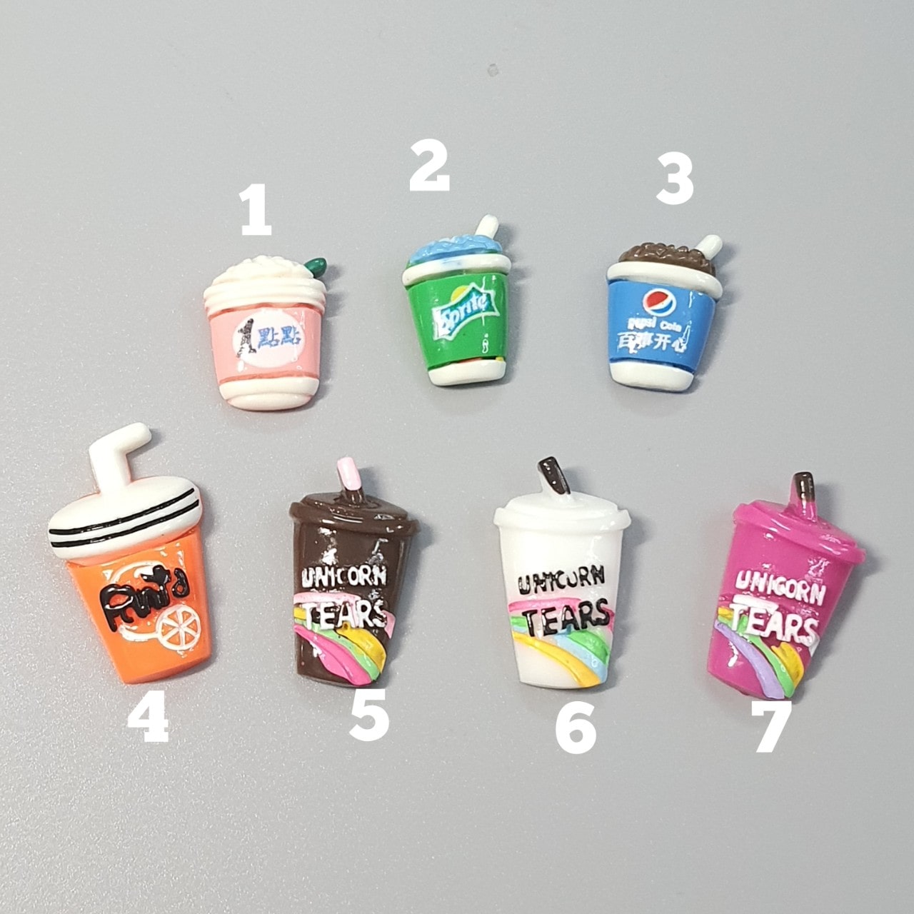 Sticker/charm/jibbitz - ly trà sữa - trang trí dép sục