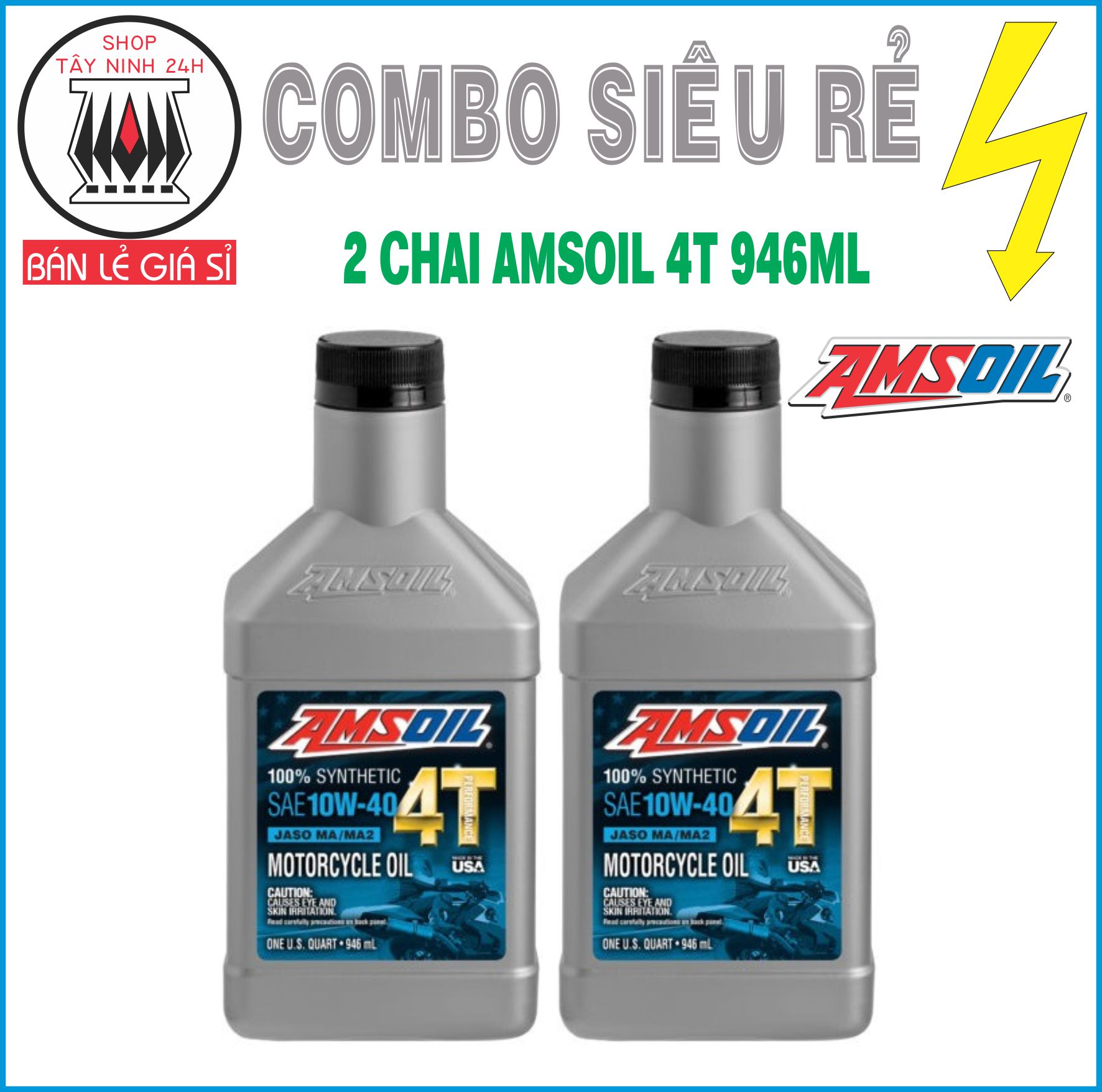 Combo 2 amsoil 4t performance 10w40 946ml