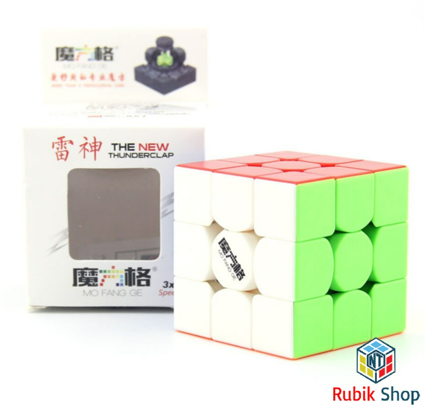 [Hoàn tiền 10%]Rubik 3x3x3 QiYi Thunderclap V1/V2 màu đen & Stickerless (Không nam Châm)