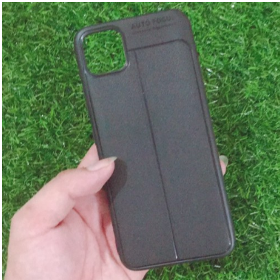 Ốp lưng Realme C11 autofocus giả da chống sốc màu đen
