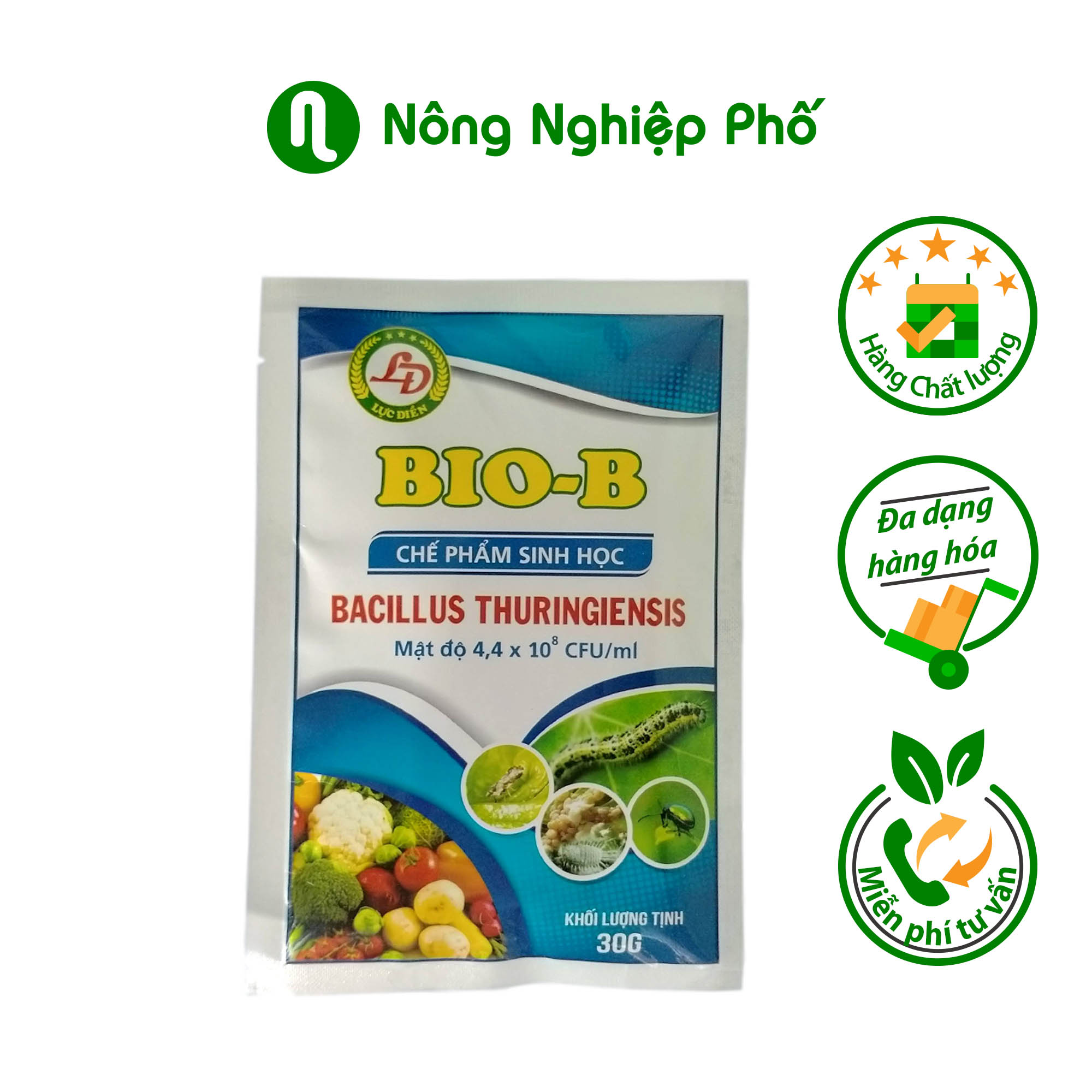 Chế phẩm sinh học Bio - B phòng trừ bọ trĩ, nhện đỏ, sùng đất - Gói 30 gram - Nông Nghiệp Phố
