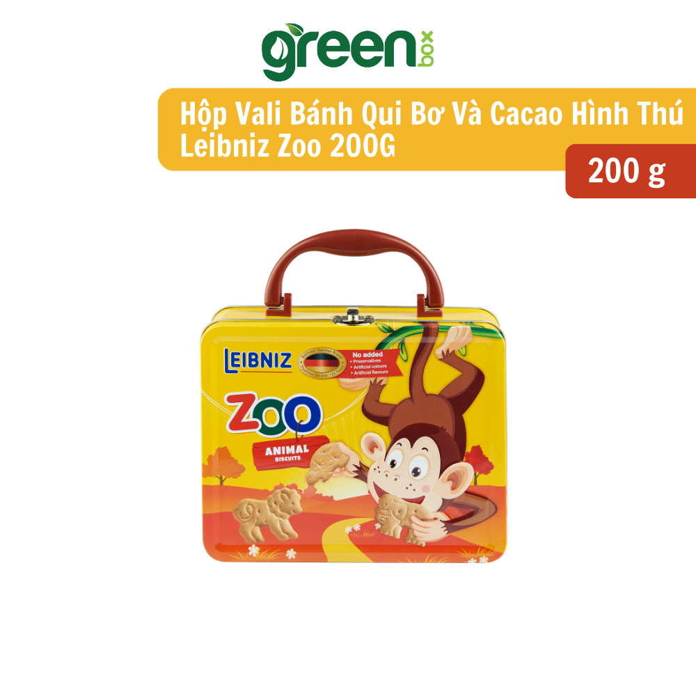 Hộp Vali Bánh Qui Bơ Và Cacao Hình Thú Leibniz Zoo 200G tết 2025