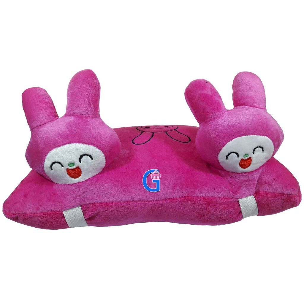 Gối đi xe máy 2 đầu thỏ hồng