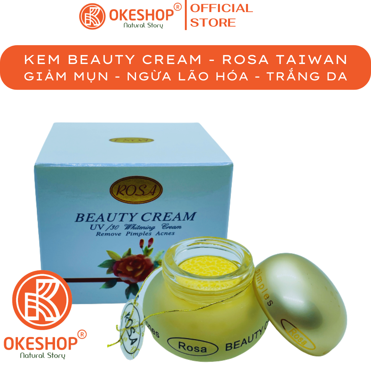 Kem rosa uv/30 beauty cream 15g - dưỡng trắng sáng da - làm sáng - đều màu da - cải thiện da tối màu - giảm thâm nám