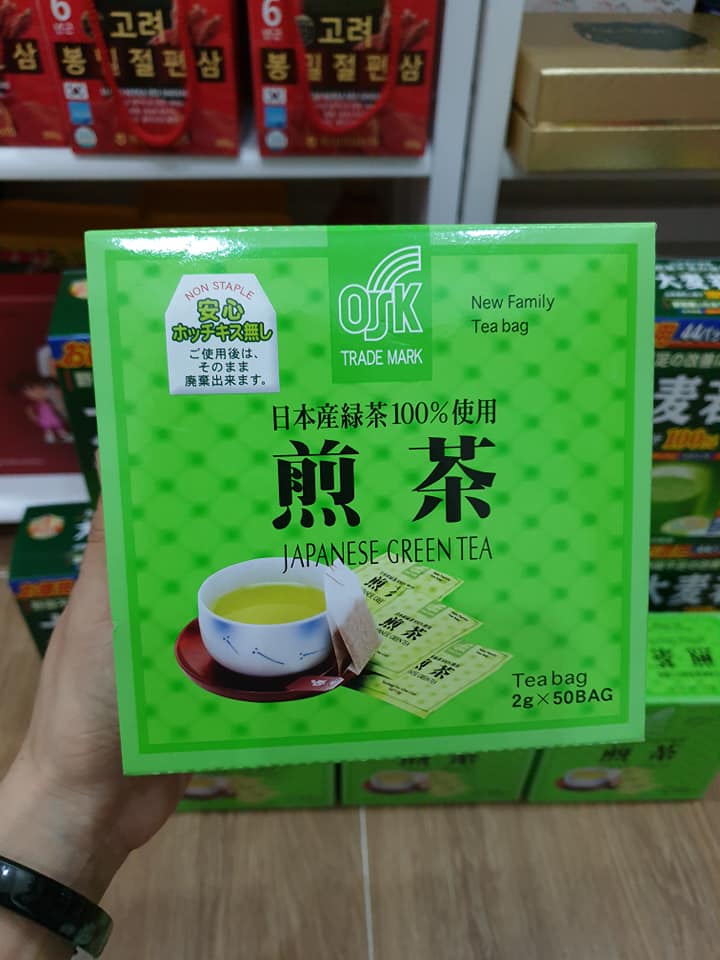Trà xanh osk túi lọc 100% green tea - hàng nội địa nhật bản