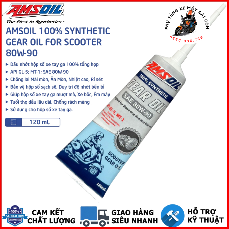 Nhớt hộp số, nhớt láp Amsoil Gear Oil 80W-90 120ml full tổng hợp nhập khẩu Mỹ