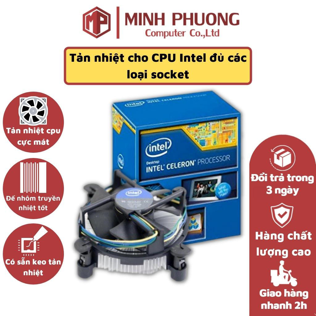 Quạt tản nhiệt CPU Itel stock, Fan chính hãng kèm keo tản nhiệt