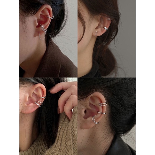 Set khuyên kẹp vành tai 925 cá tính