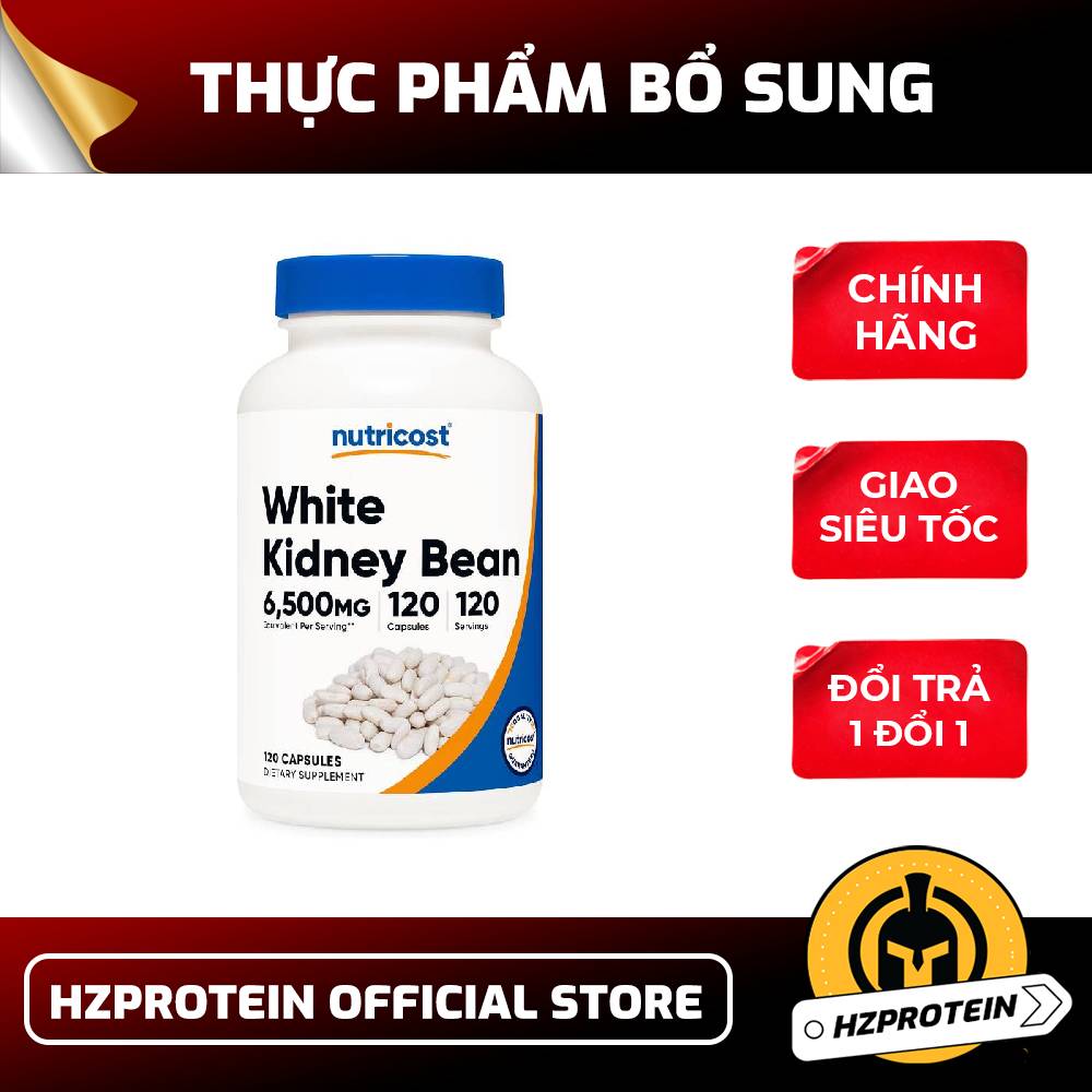 Nutricost White Kidney Bean Extract 6500mg - Hỗ Trợ Quản Lý Cân Nặng (120 VIên)