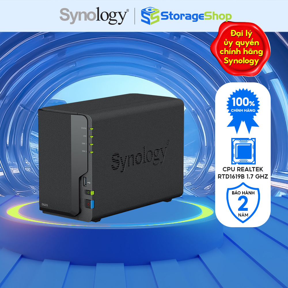 Thiết bị lưu trữ Synology DS223 (chưa có ổ cứng) - Hàng chính hãng BH 2 NĂM