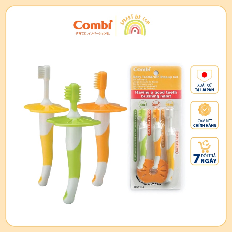 Bàn chải đánh răng cho bé Combi TE bước 1,2,3