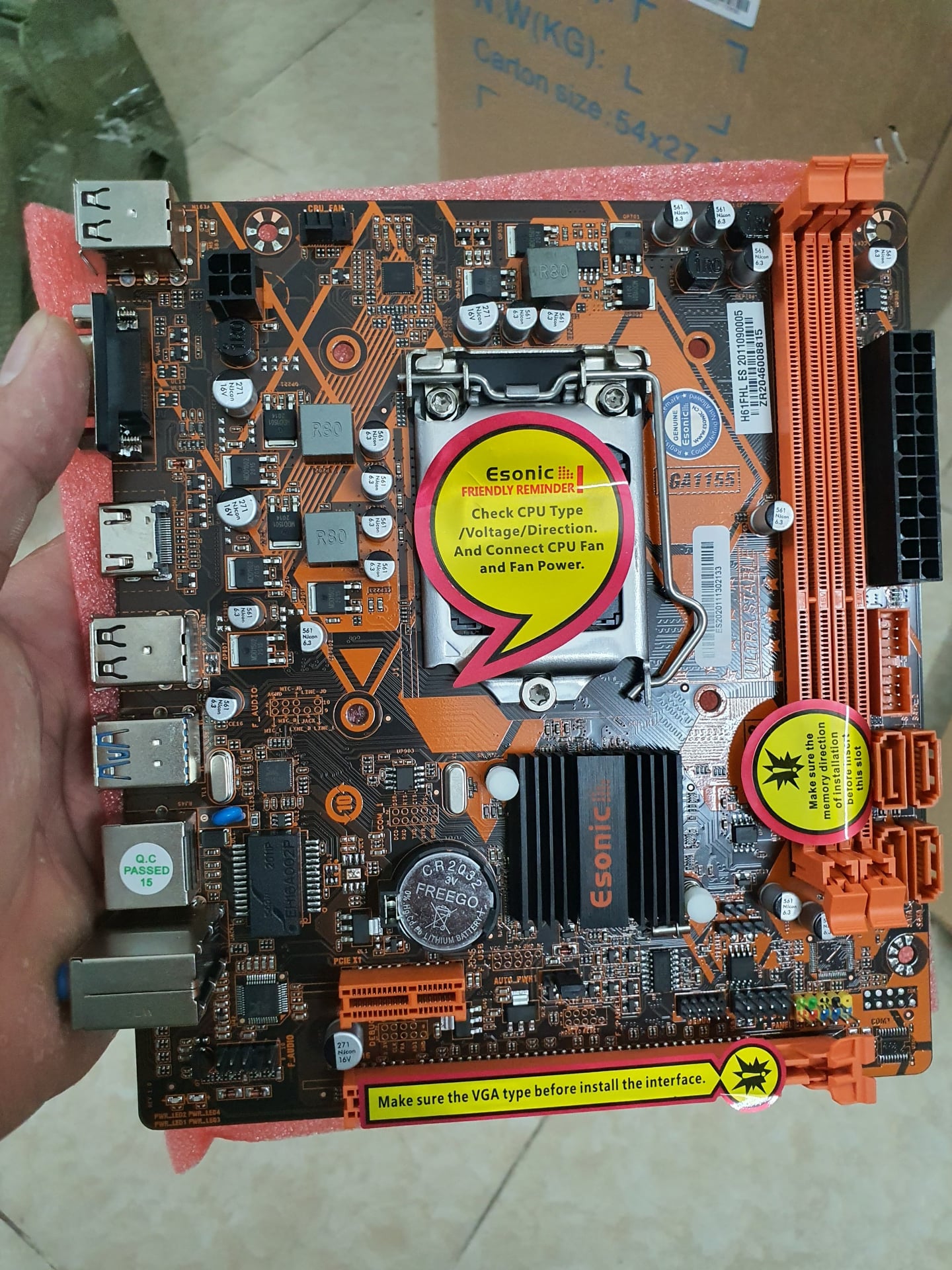 Main H61 Esonic hàng mới 100% bảo hành 24 tháng