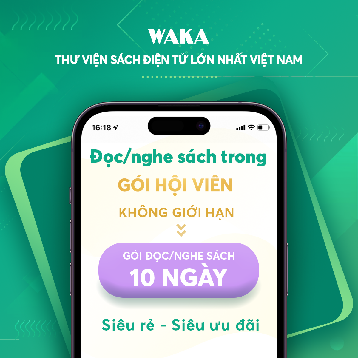 Thẻ đọc sách điện tử Waka 10 ngày