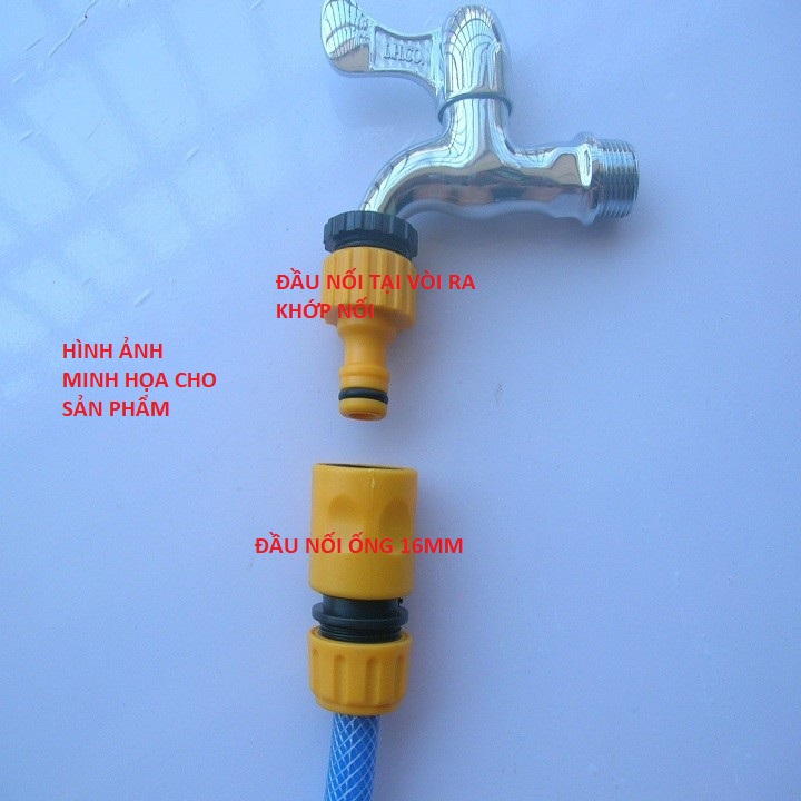 BỘ 2 CÁI ĐẦU GẮN TẠI VÒI KÈM KHỚP NỐI ỐNG NƯỚC 16mm - DP390-389