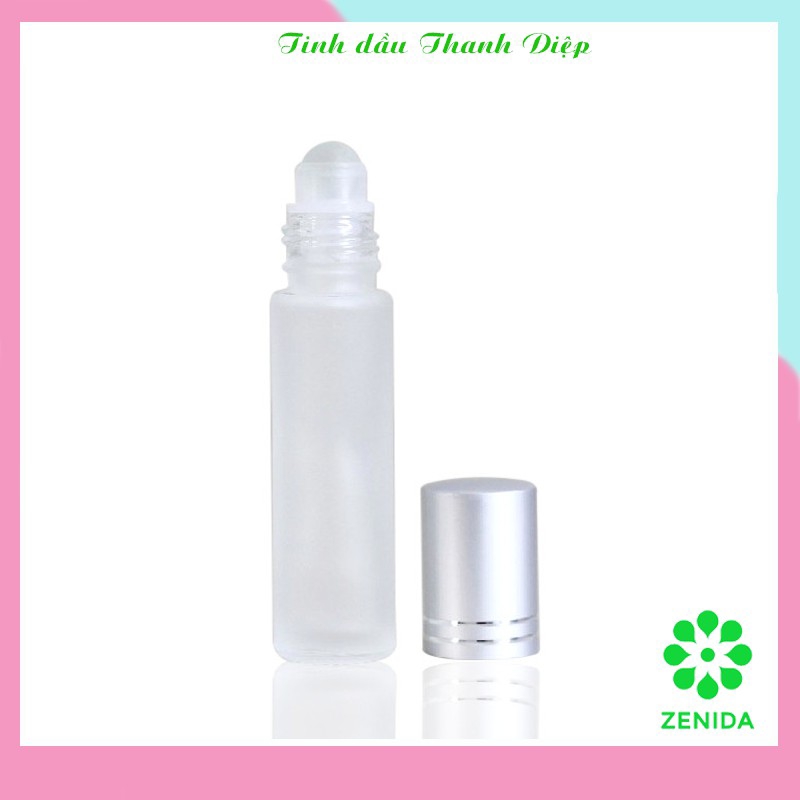 [HCM]Vỏ bi lăn 10ml đựng tinh dầu lăn môi thân mờ nắp bạc sang trọng