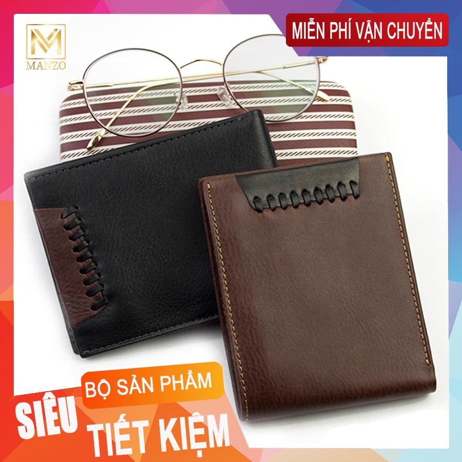 Ví nam da bò nguyên miếng 100% manzo vn1002- ví da kiểu ngang