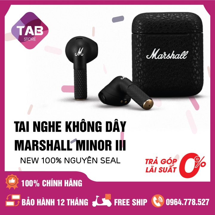 Tai nghe Marshall Minor 3 Tai Nghe True Wireless Marshall Minor 3 Âm Bass Mạnh Mẽ Chống Ồn ANC Chuẩn Âm Thanh Kháng Nước Tốt Chuẩn Chống Nước IPX5 Tích Hợp Android & IOS Bảo Hành 12 Tháng.