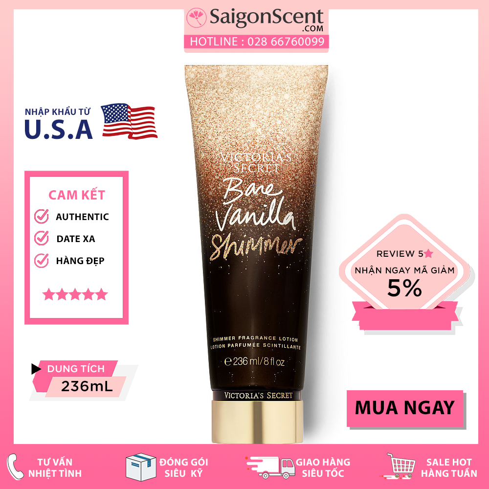 Sữa Dưỡng Thể Victoria's Secret Shimmer - Bare Vanilla