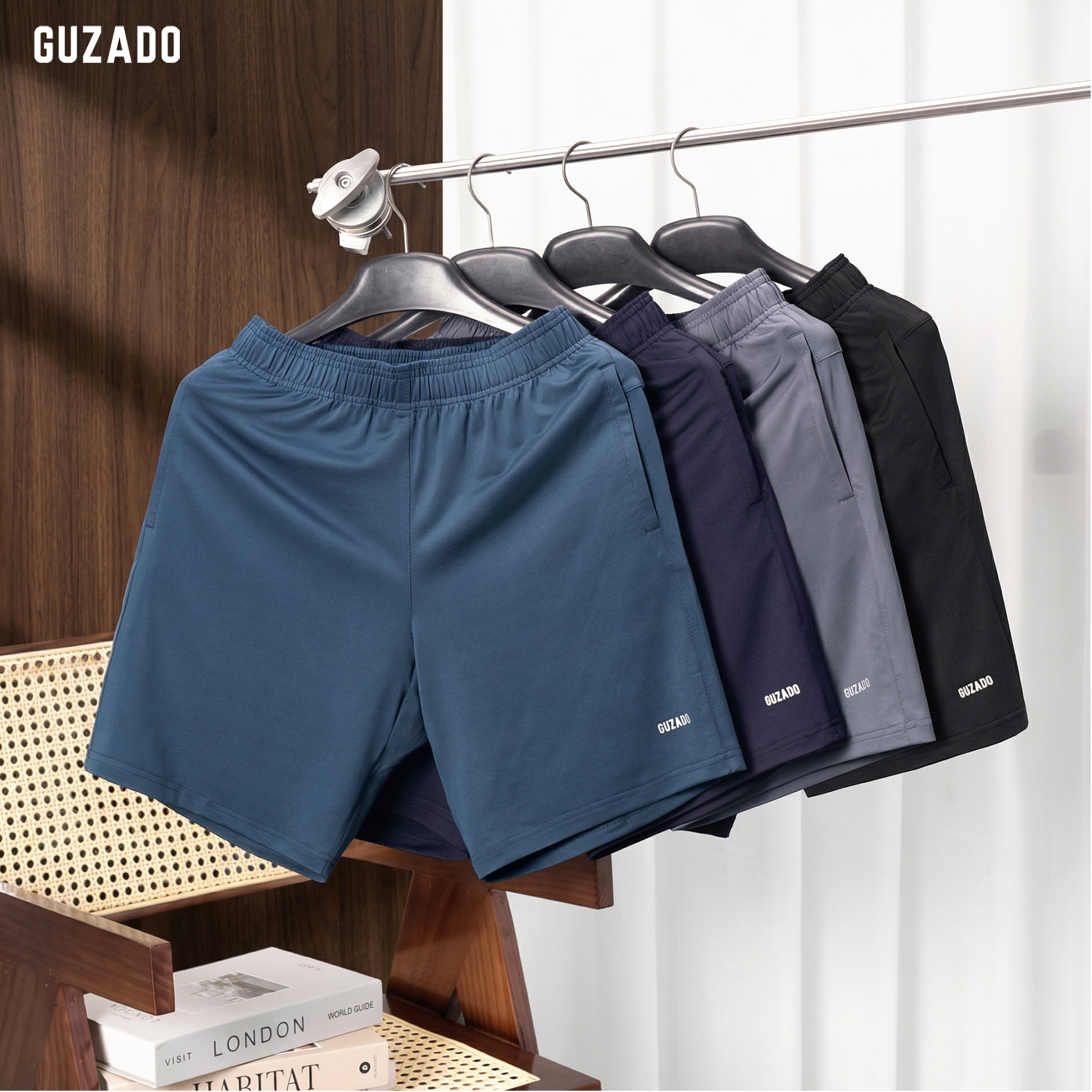  Combo 3 Quần Short Nam GUZADO Chất Thun Lạnh Cao Cấp Thoáng Khí Nhanh Khô Co Giãn Vượt Trội GSR2602 