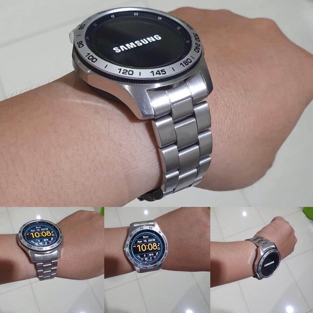 Dây kim loại đầu ôm khít cho samsung watch 46mm, gear s3, gear s3 frontier + chốt và cây thay dây
