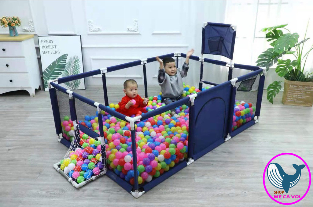 Quây bóng cho bé, lều chơi bóng cho bé, Nhà bóng, nhà banh cho bé khung hình chữ nhật