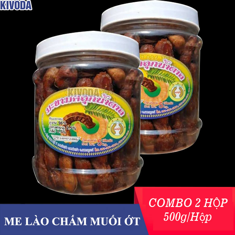 [HCM][COMBO 2 HỘP] Hộp Me Lào Một Nắng Muối Ớt 500G - Me Lao Muoi Ot - Đồ Ăn Vặt Giá Rẻ - Đồ Ăn Vặt Nội Địa-KIVODA