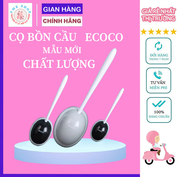 Chổi cọ nhà vệ sinh,Cọ bồn cầu , Cọ vệ sinh, cọ toilet silicon tròn Ecoco chống bắn nước mẫu mới 2023