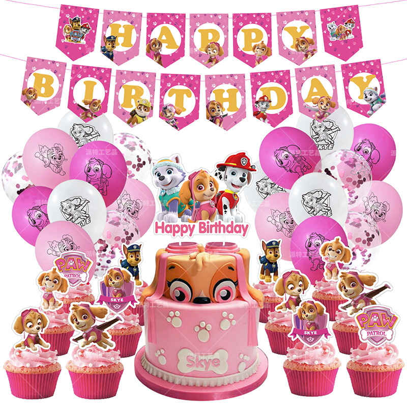Bộ bong bóng kiểu PAW Patrol Skye dễ thương trang trí tiệc sinh nhật dành  cho bé gái 