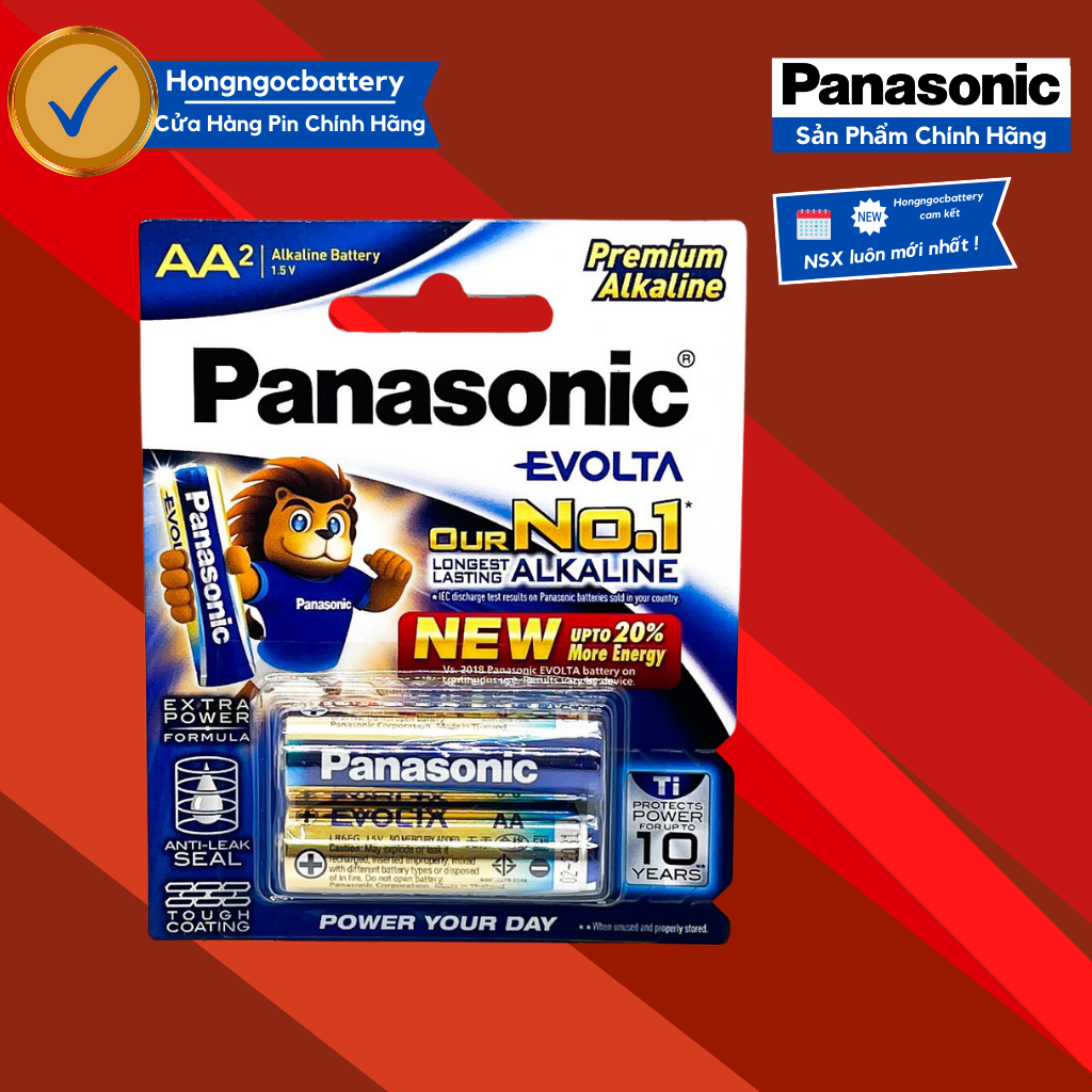 Vỉ 2 Viên Pin AA Panasonic Evolta 1,5 V - Hàng chính hãng