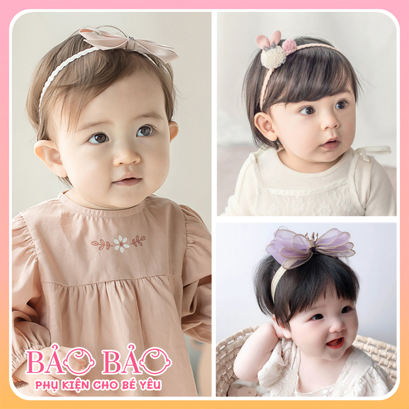 Băng đô xinh cho bé gái/ Turban nơ siêu xinh cho bé 0-2 tuổi