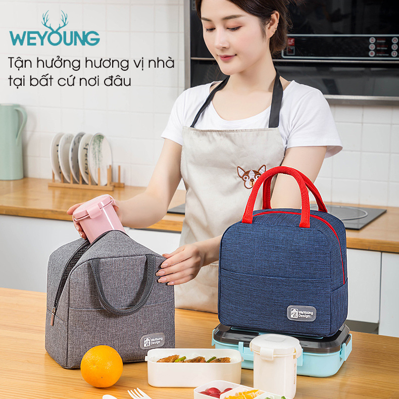 Túi đựng hộp cơm cao cấp. Túi giữ nhiệt đa năng nhiều lớp. Túi đựng đồ ăn trưa. Túi chống toả nhiệt, dày dặn, phong cách Hàn Quốc thời trang. KORESTA15