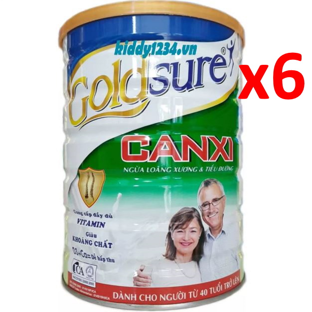 Combo 6 lon sữa Goldsure NL ngừa loãng xương, ngừa tiểu đường lon 900g (kiddy1234)