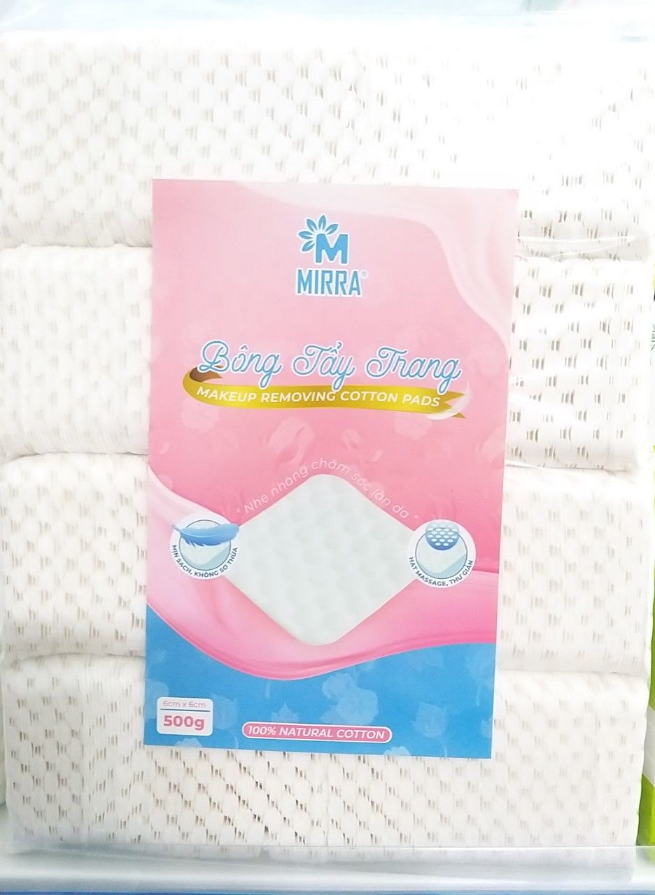 [HCM]BÔNG TẨY TRANG MIRRA HẠT MASSAGE -MIẾNG vuông 6cmx6cm GÓI 500GAM.