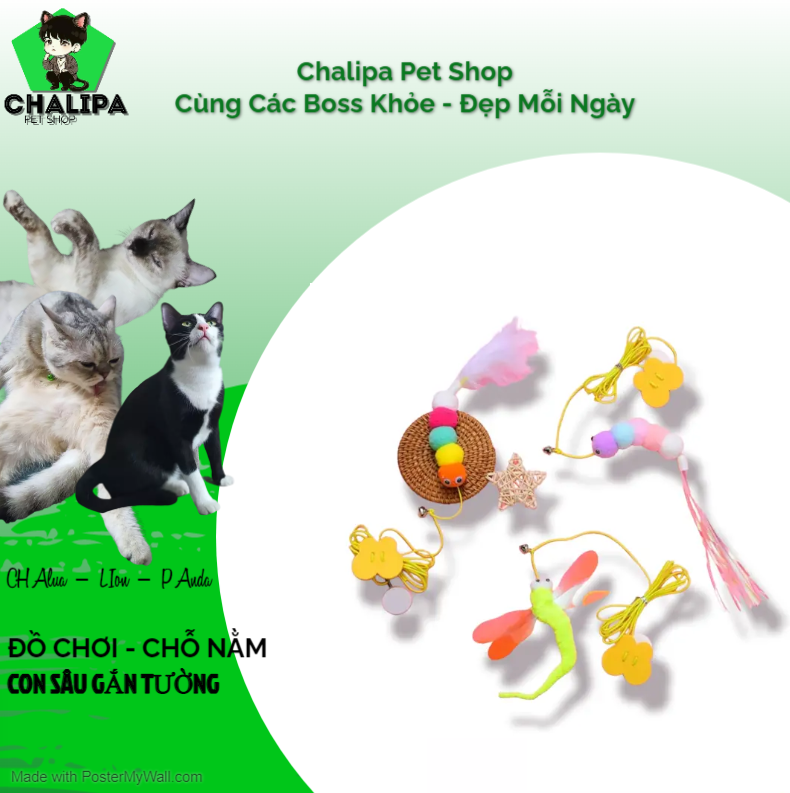 Đồ chơi dây treo dán tường dành cho mèo