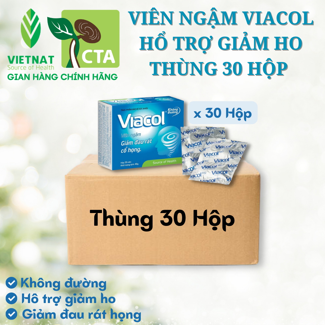 Viên ngậm giảm ho, giảm đau rát cổ họng viacol