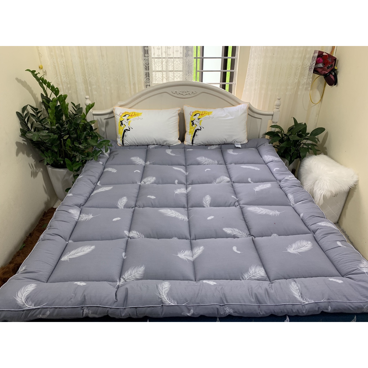 [HCM]Topper Đệm Đa Năng Hàn Quốc [ 1M8 - 2M ] Chất Liệu Cotton + Bông Tấm Nguyên Sinh 100% Thoáng Mát và Tiện Dụng sale 50%