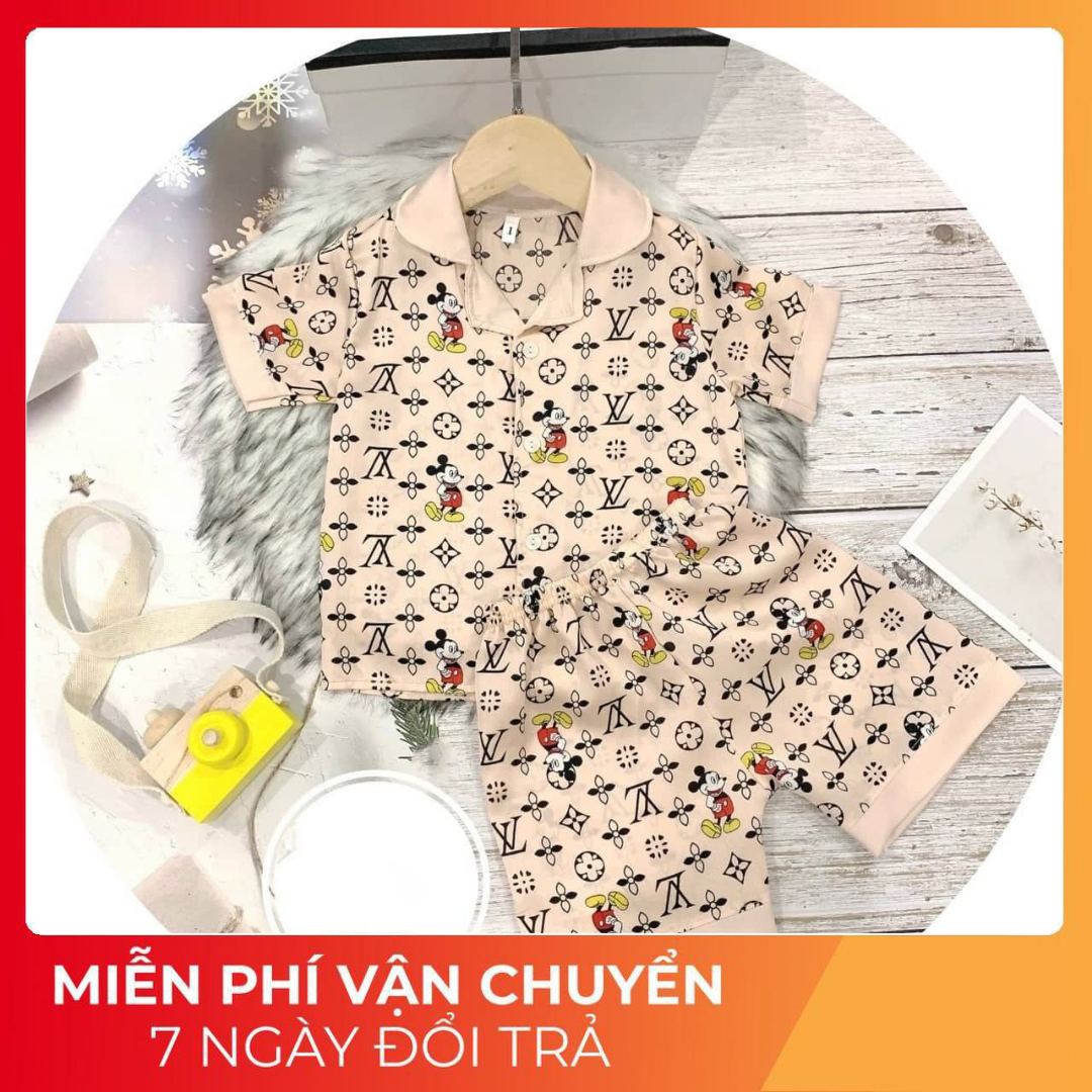 SET quần áo ngủ LV chuột MICKEY PYJAMA cùng các họa tiết khác CHẤT CƯC THÍCH CỰC MÁT cho các bé gái từ 13-30kg