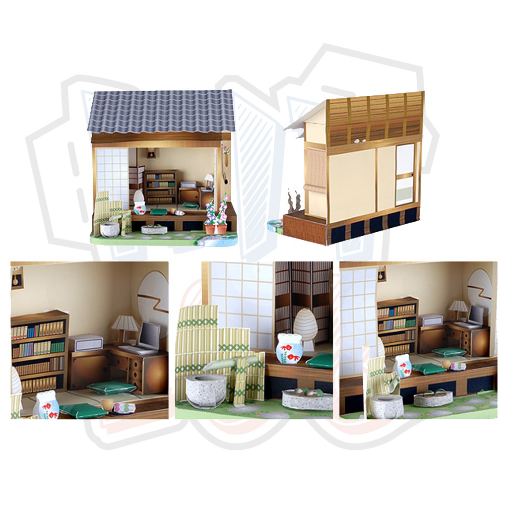 Mô hình giấy kiến trúc nhà xinh Nhật Bản mẫu 1