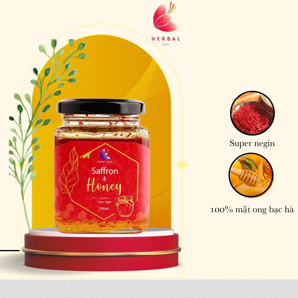 Saffron Honey - Mật ong saffron - Nhụy hoa nghệ tây super negin chính hãng
