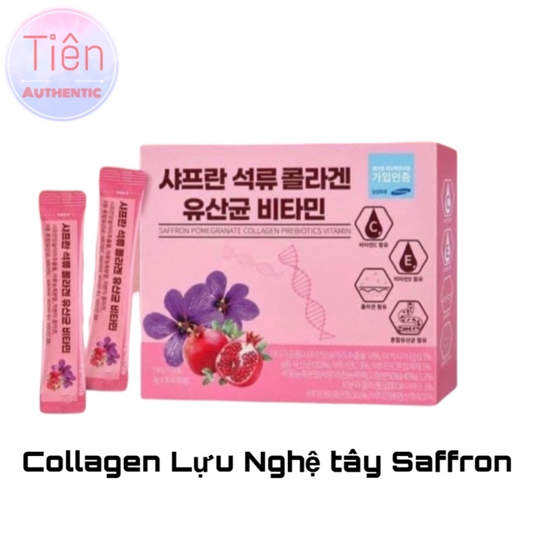 Bột Collagen Lựu Đỏ Nhụy Hoa Nghệ Tây Saffron Bio Cell Hàn Quốc, collagen nghệ tây saffron Tiên Authentic