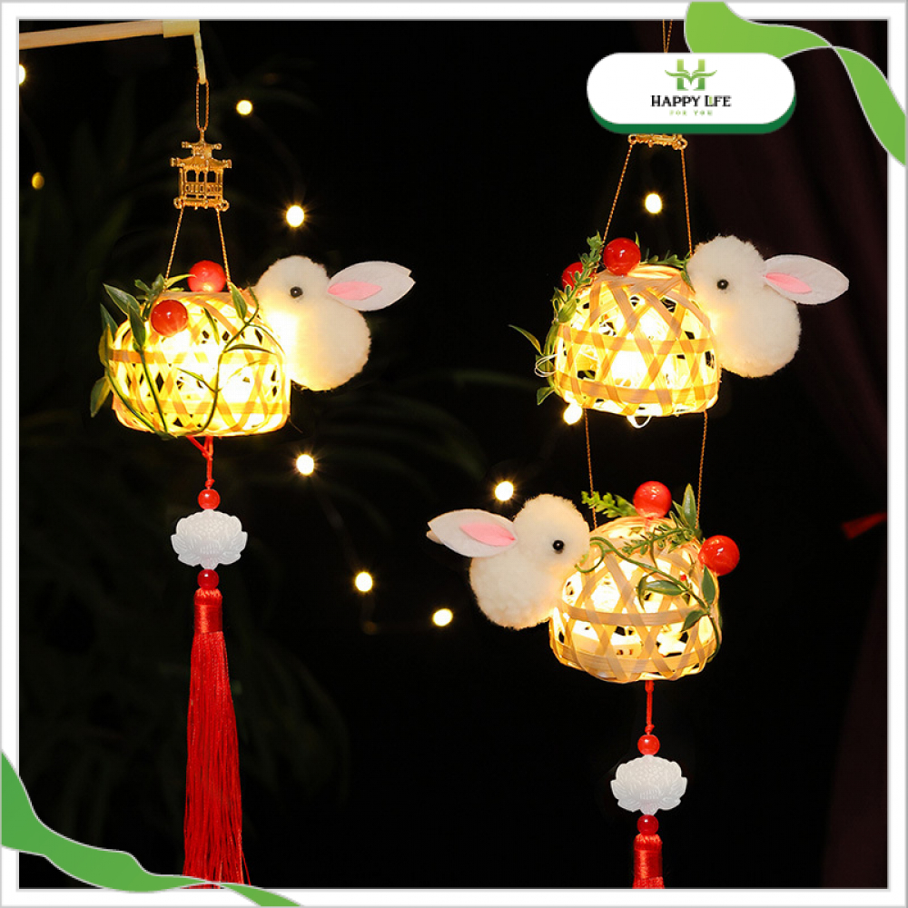 Happy life 4U mid-autumn bamboo Pearl rabbit lantern for baby