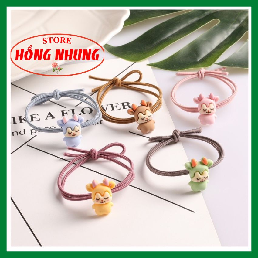 Combo 05 dây cột tóc cao su hình chú hươu đơn giản thời trang dành cho nữ