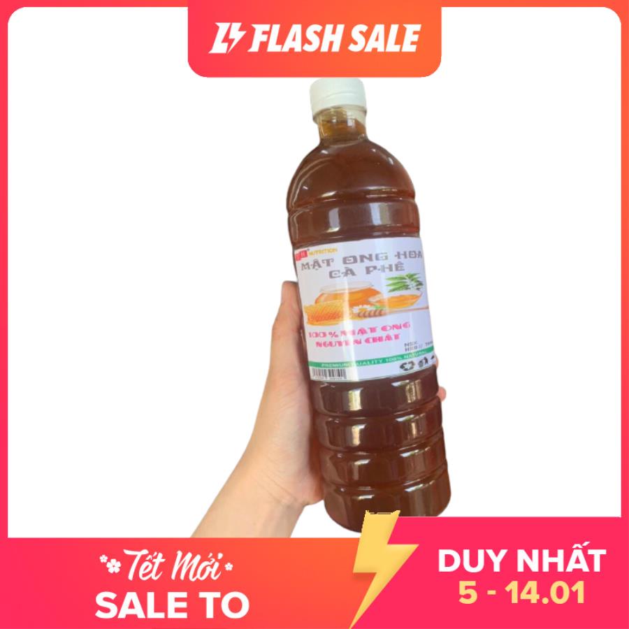 1 lít Mật ong Hoa Cà phê Đăk Lắk nguyên chất tốt cho sức khỏe ,tinh khiết - Mật ong thật, 100% nguyên chất-Sutyfood